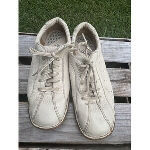 Born Børn Concept Oxford Women 9‎ M Shoes Beige Leather Bicycle Toe Lace Up